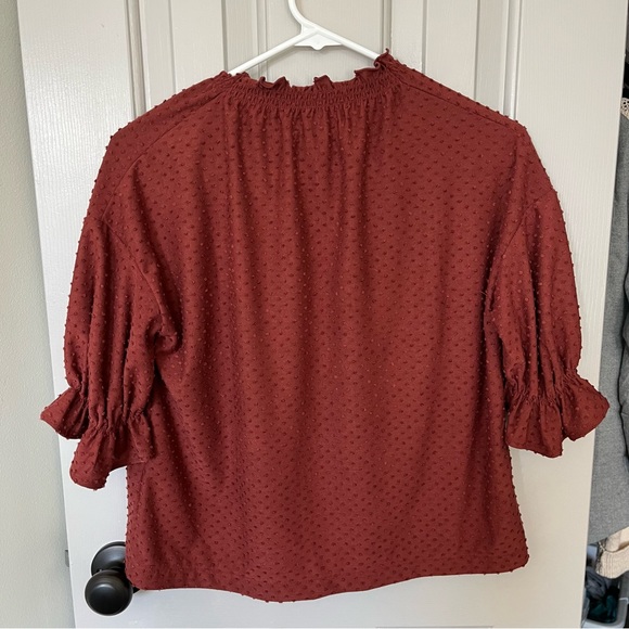Madewell Rust Ruffled Blouse - Picture 4 of 5